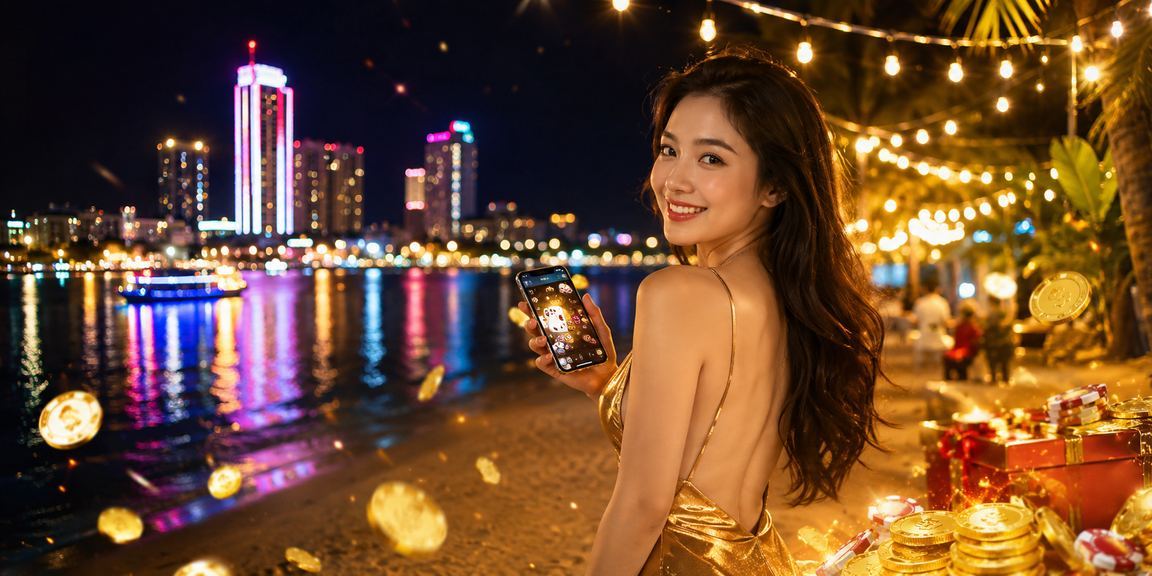Người chơi game bài tại chợ đêm Nha Trang với không khí sôi động buổi tối