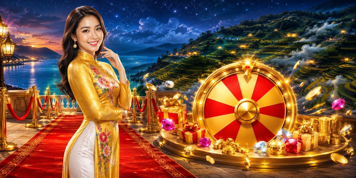 Người chơi tại Sapa tham gia quay thưởng may mắn trong trang phục áo dài truyền thống