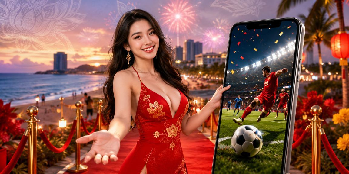 Người dùng tại Vũng Tàu theo dõi bóng đá và chơi game trực tuyến trên điện thoại ở bãi biển